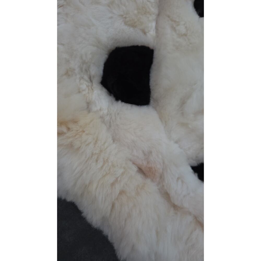 Handmade OG Peru Alpaca Fur Panda Family Rug Wall Hanging Throw Hide 45.5x61" - Picture 4 of 8